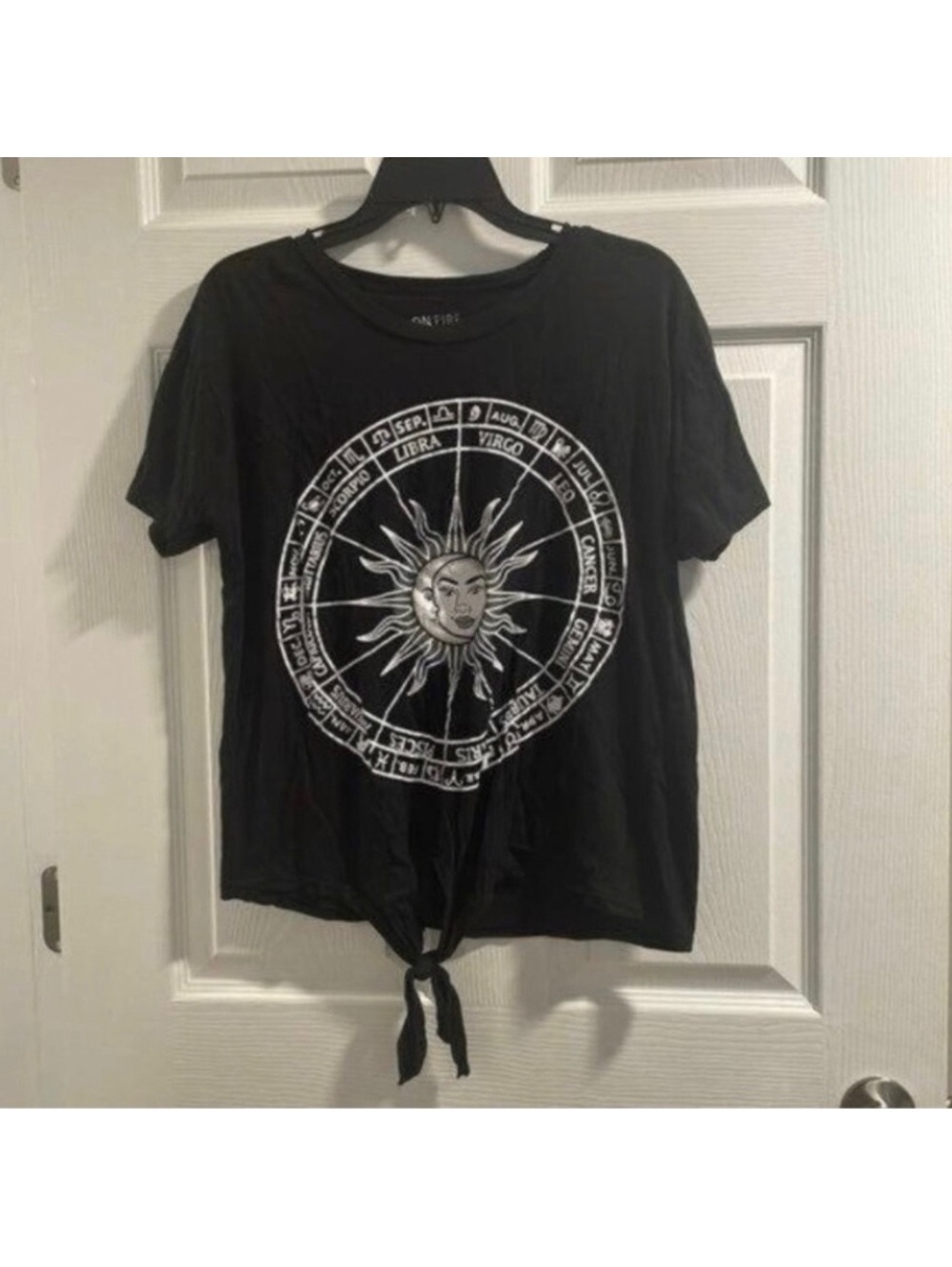 On fire black astrological zodiac horoscope astrology graphic shirt